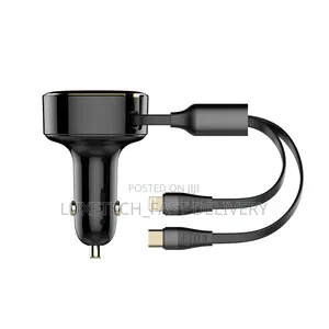 Ldnio 30w 2-in-1 Car Charger With Usb-C and Lightning Connectors