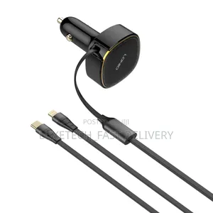 Ldnio 30w 2-in-1 Car Charger With Usb-C and Lightning Connectors