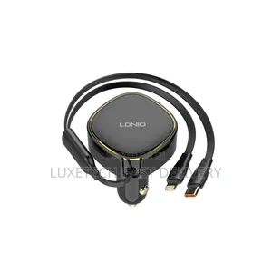 Ldnio 30w 2-in-1 Car Charger With Usb-C and Lightning Connectors