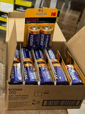 Original Kodak Type D Batteries Max Super Alkaline Box 10pairs