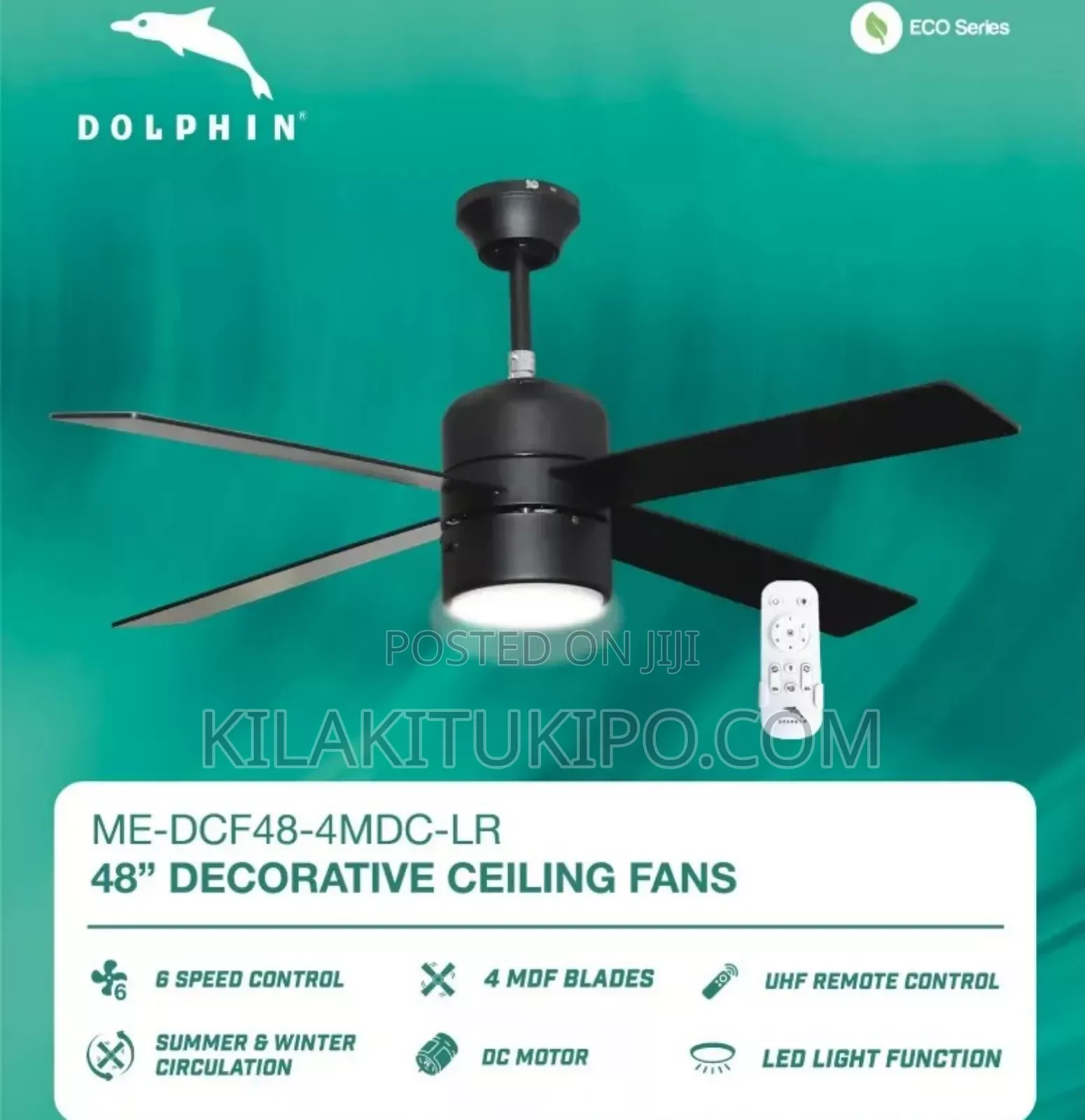 Ceiling Fan*With Light "48" Decorative 
* 4-Blades 
Dfc48-4lr