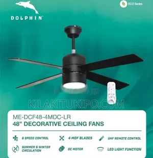 Ceiling Fan*With Light "48" Decorative 
* 4-Blades 
Dfc48-4lr