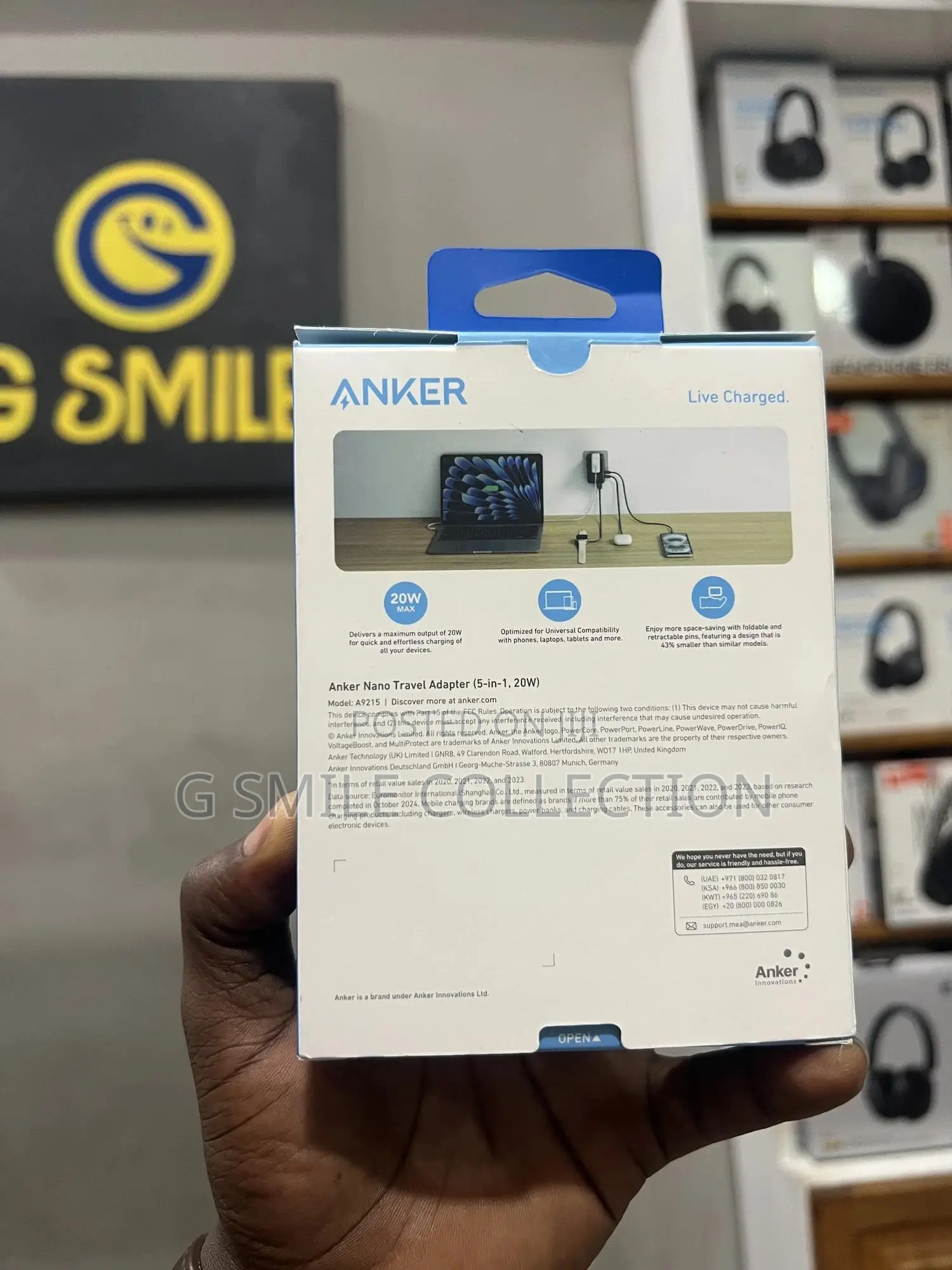 Anker Nano Travel Adapter (5-in-1, 20w)