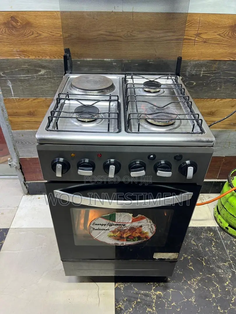 Gas Cooker Stove Umeme 1 Gas 3 Na Oven Yake Clean Sana Na Bei Nzuri