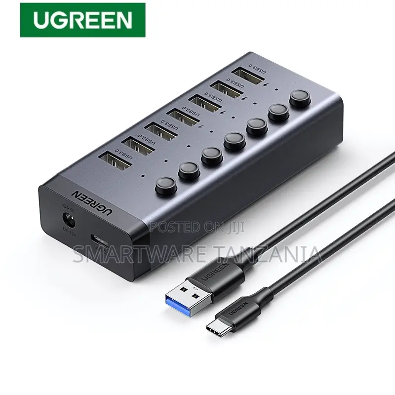Ugreen Powered Usb 3.0 Hub 4-Port Splitter With Smart Charging Adapter