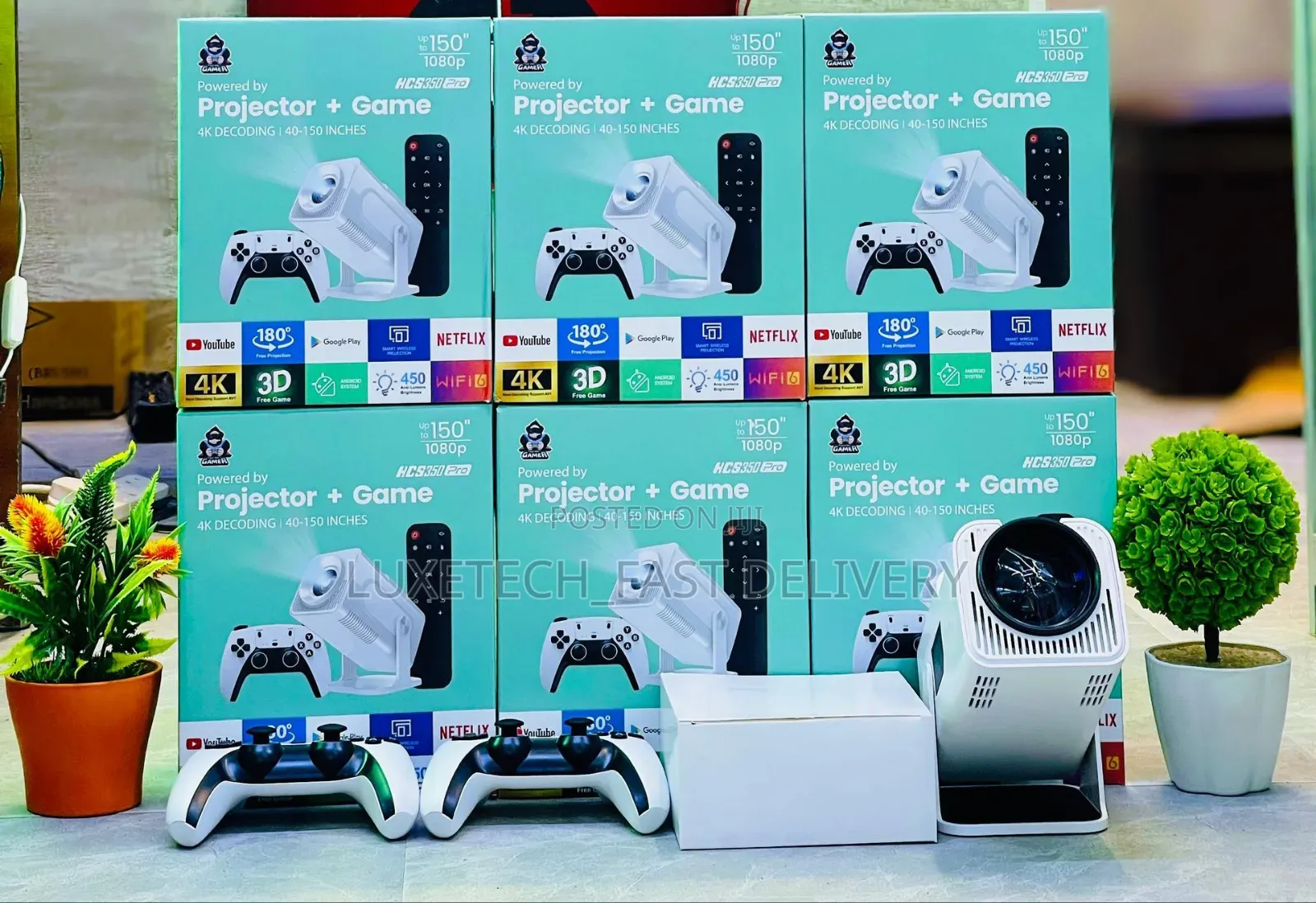 Hcs350 Pro 2-in-1 Smart Projector and Game Console