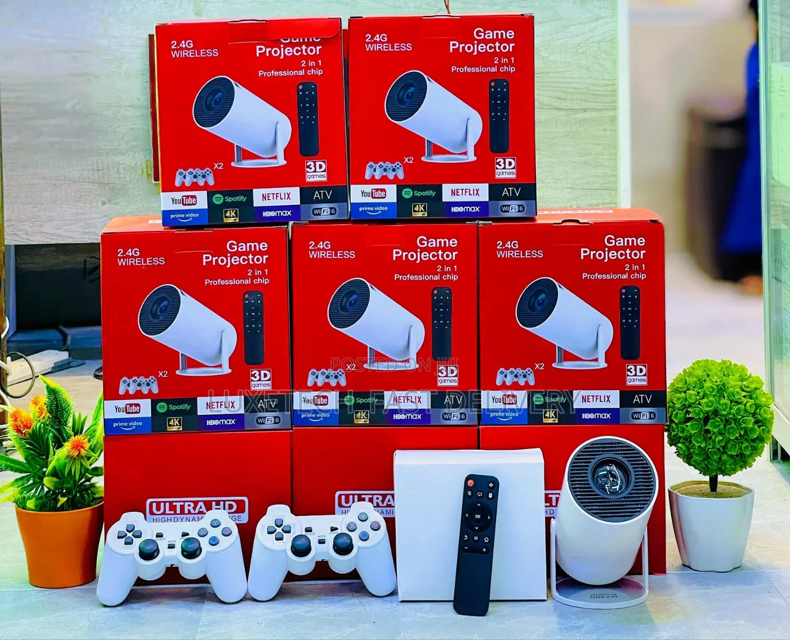 Professional Chip 2-in-1 Smart Projector With Built-in Retro Games