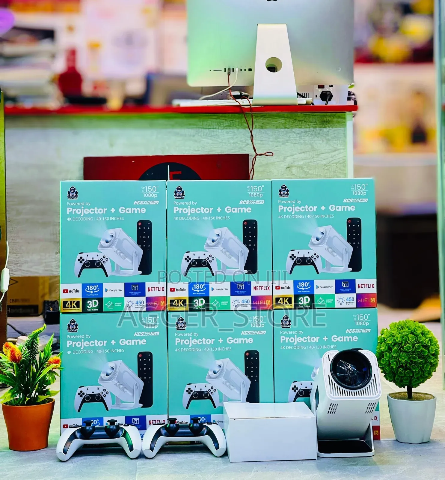 Gaming Projector Hcs350 Pro +2pads(150" Display)