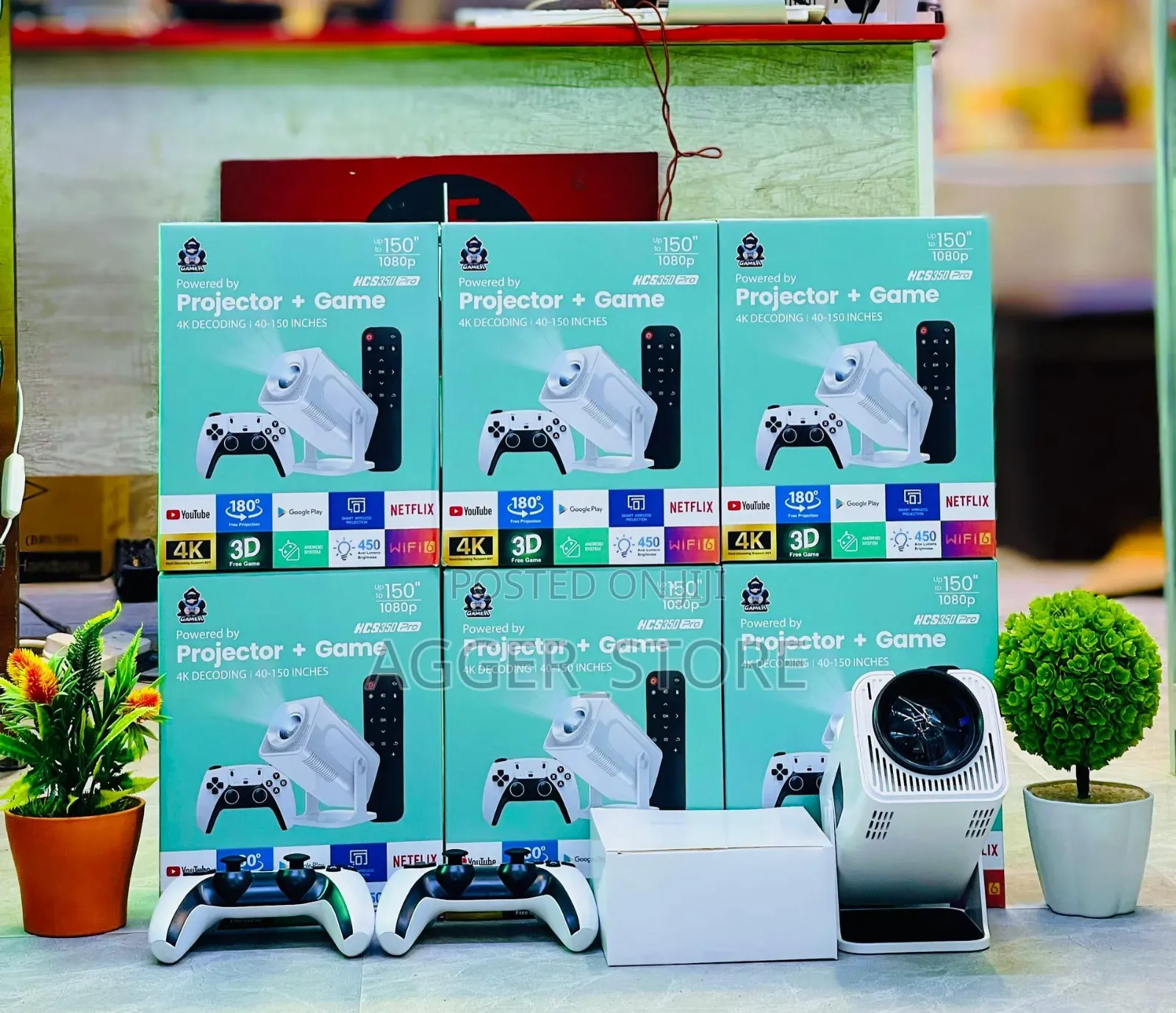 Gaming Projector Hcs350 Pro +2pads(150" Display)