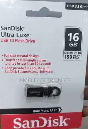 Sandisk 16gb Ultra Luxe Usb 3.1 Gen 1 Flash Drive 150mbps Read Speed