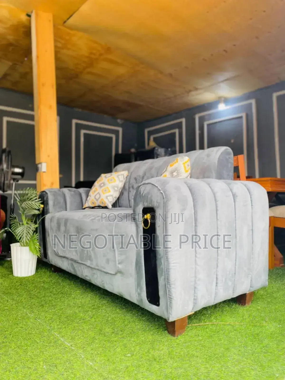 Ash Grey Couch With Spring Cushion 2seater