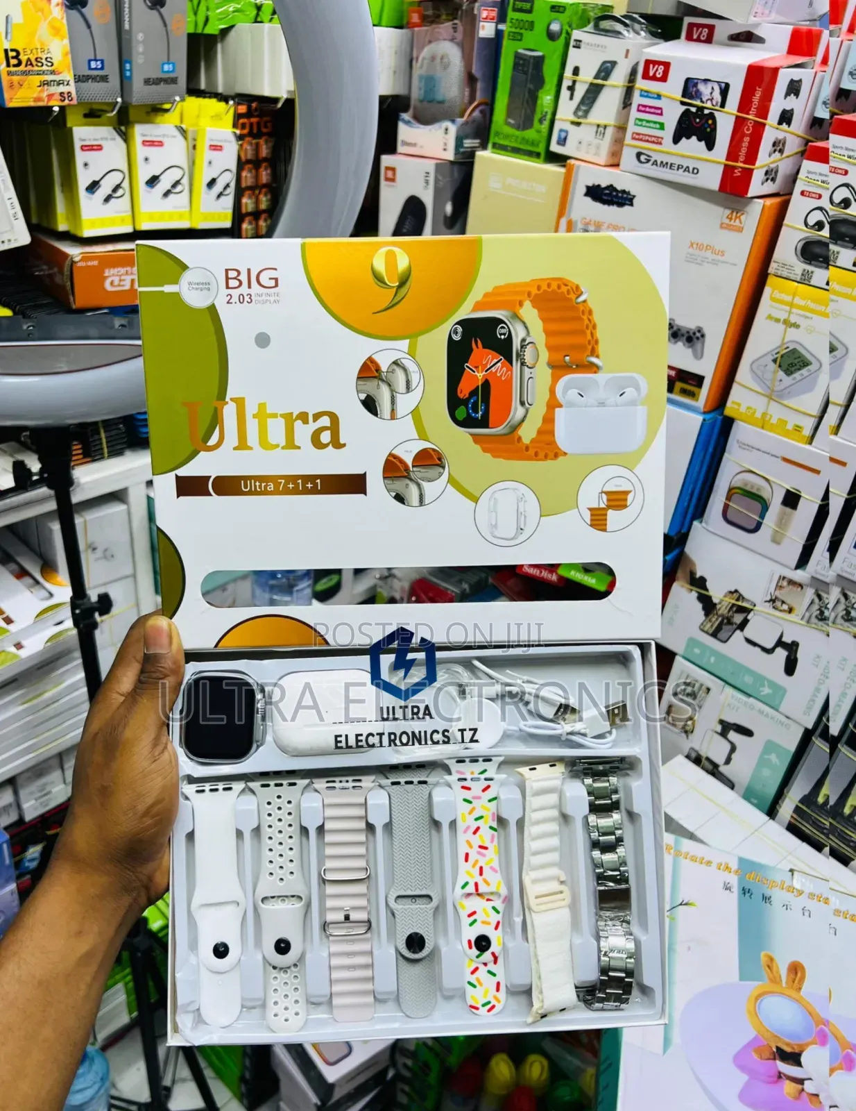 Ultra 9 Smartwatch Earpods Mikanda Saba Na Cover Ya Saa