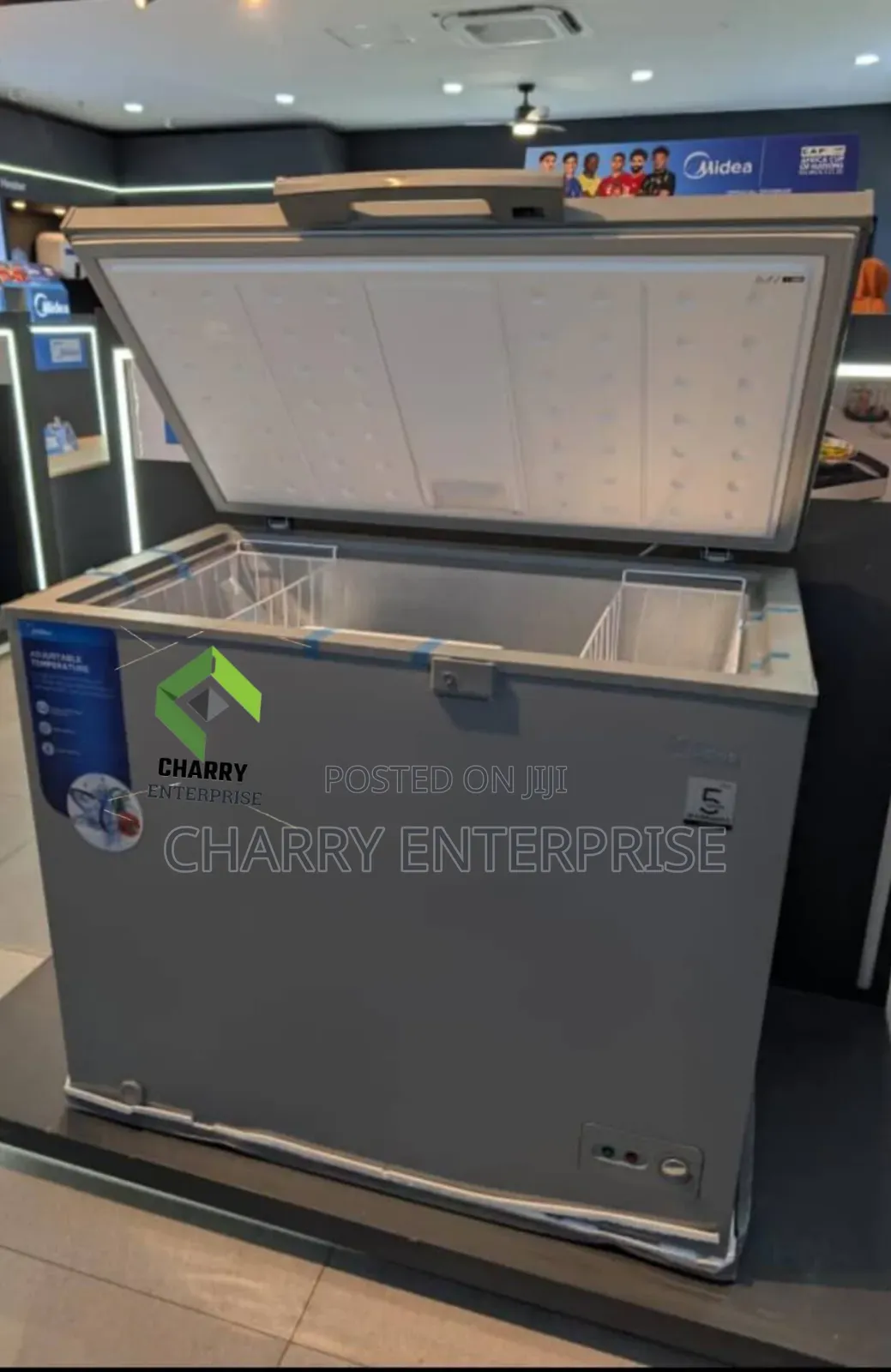 Midea Chest Freezer 249ltrs Grey With Led Light