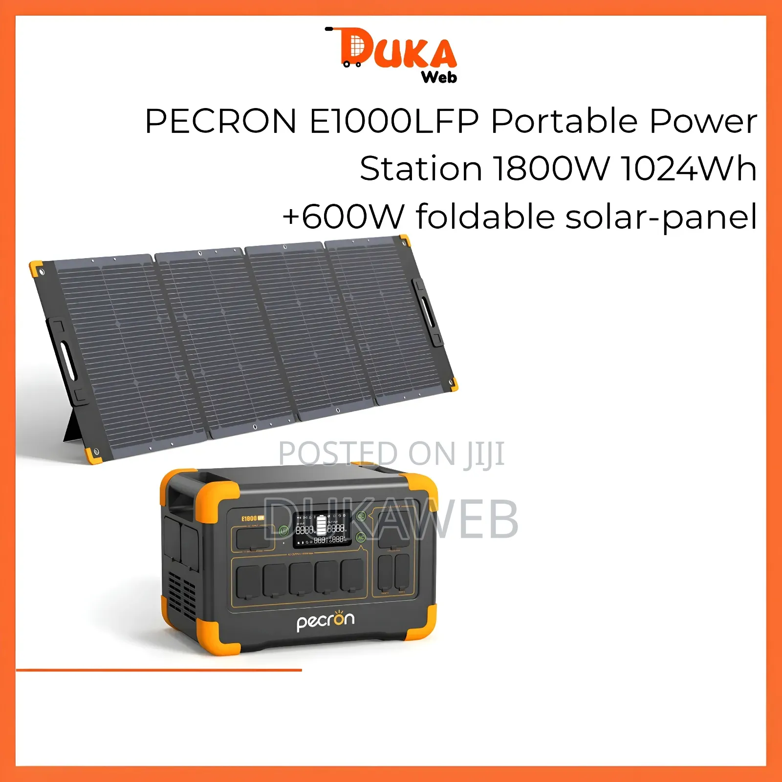 Pecron E1000lfp 1024wh Portable Power Station + 600w Solar Panel