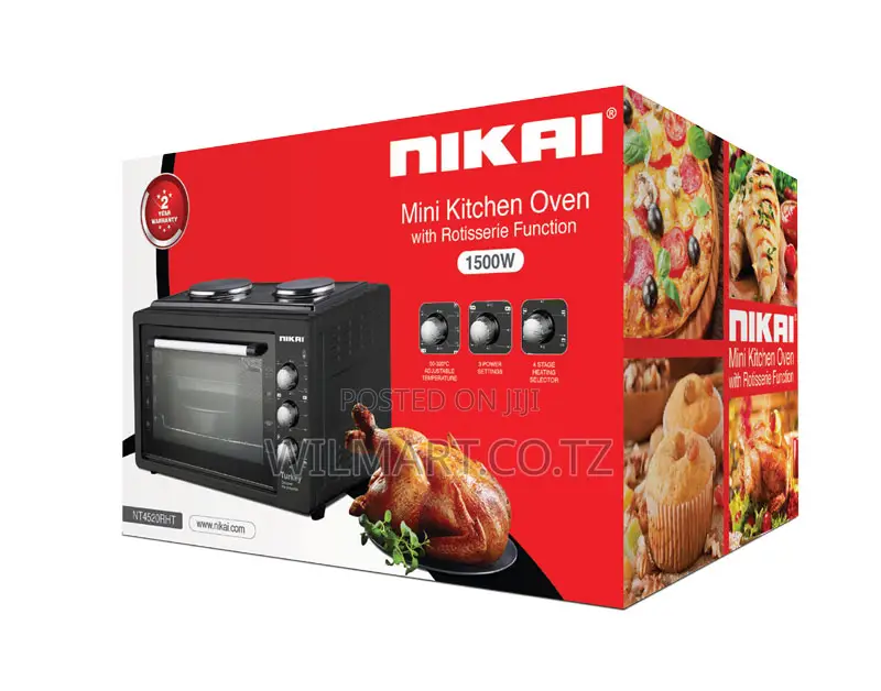 Nikai Oven Electric 45l With Rosting Function and 2 Hotplate Nt4520rht