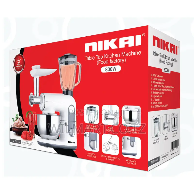 Nikai Kitchen Machine 4l 3 in 1 Blender Mincer and Mixer 800w Nfp444a