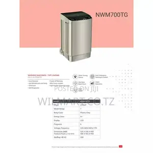 Nikai Washing Machine 7kg Top Load Stainless Steel Drum Nwm700tg Auto