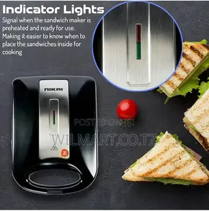 Nikai Sandwich Toaster 4 Slice 3 in 1 Waffle Grill and Sanwich 1200w
