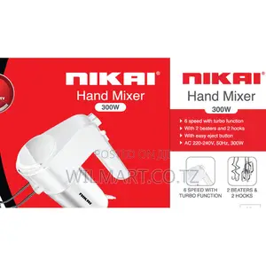 Nikai Hand Mixer 6 Speeds With Turbo Function 300w Nh787t2 2 Beaters