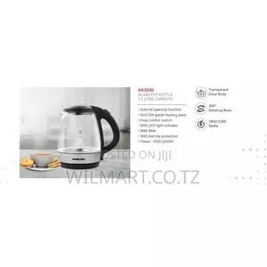 Nikai Jug Kettle 1.2l Glass With Filter 2200w Nk303g Filter With Boil
