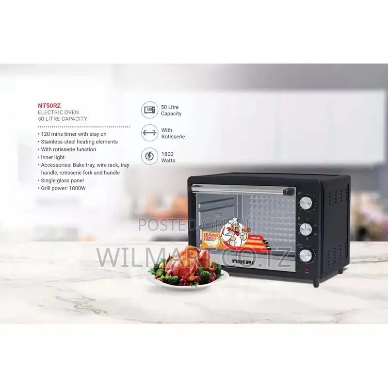 Nikai Oven Electric 50l With Rosting Function 1800w Nt50rz 120 Mins