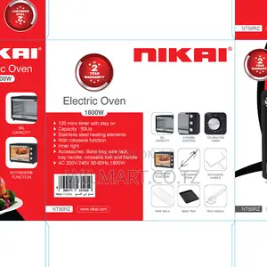 Nikai Oven Electric 50l With Rosting Function 1800w Nt50rz 120 Mins