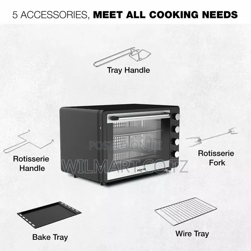 Nikai Oven Electric 75l Rosting 4 Knobs 2200w Nt75rcz 120 Mins Timer