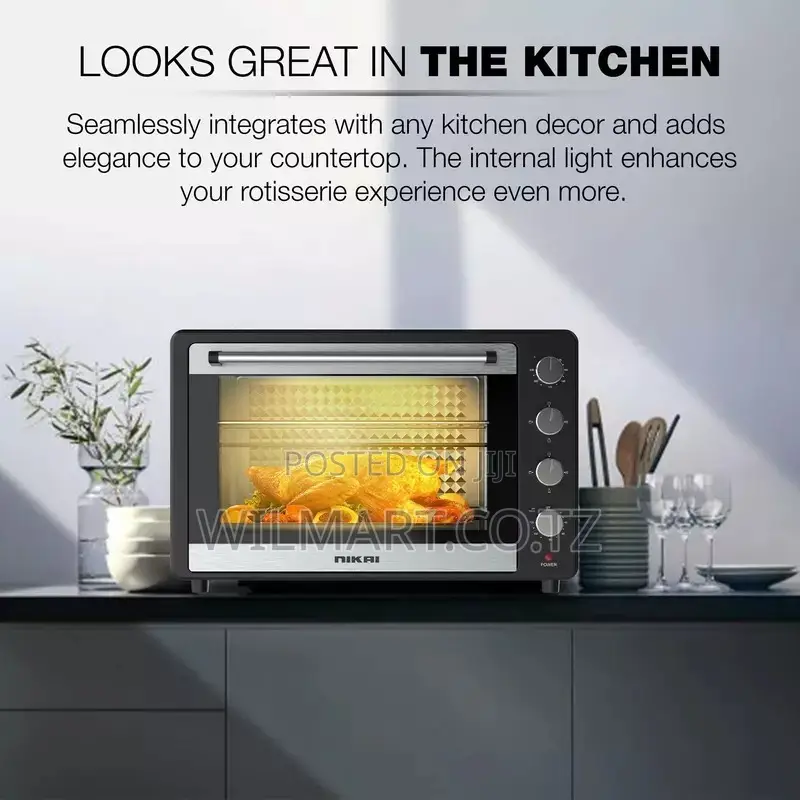 Nikai Oven Electric 75l Rosting 4 Knobs 2200w Nt75rcz 120 Mins Timer