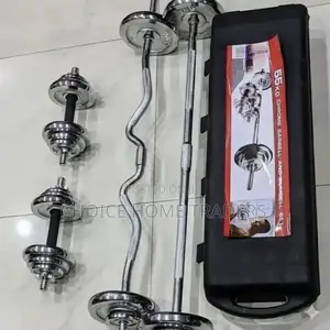 Chrome Barbell Dumbell 55kg