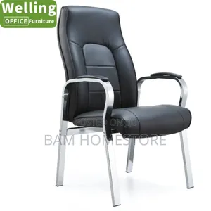 Executive High-Back Leather Guest Chair - Luxury Office Visitor Seat