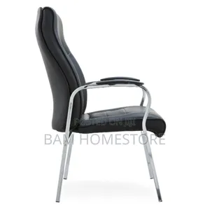 Executive High-Back Leather Guest Chair - Luxury Office Visitor Seat