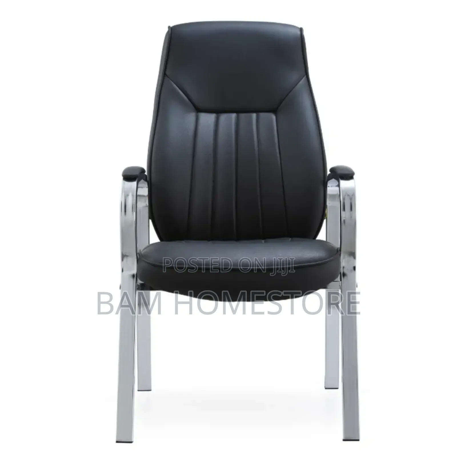 Executive High-Back Leather Guest Chair - Luxury Office Visitor Seat