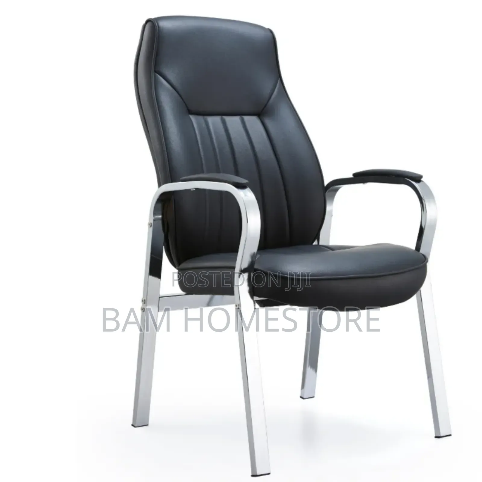 Executive High-Back Leather Guest Chair - Luxury Office Visitor Seat