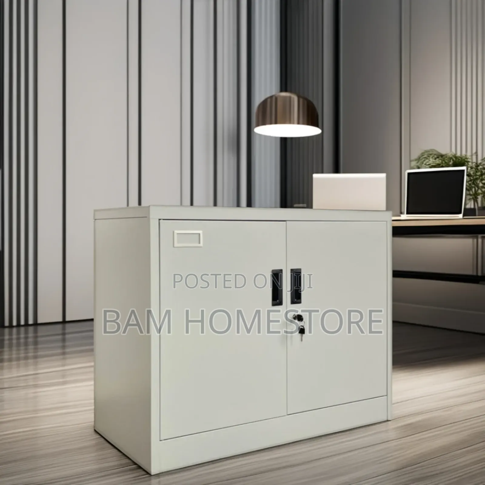 Metal Office Cabinet - Secure Storage Cupboard Desktop Locker