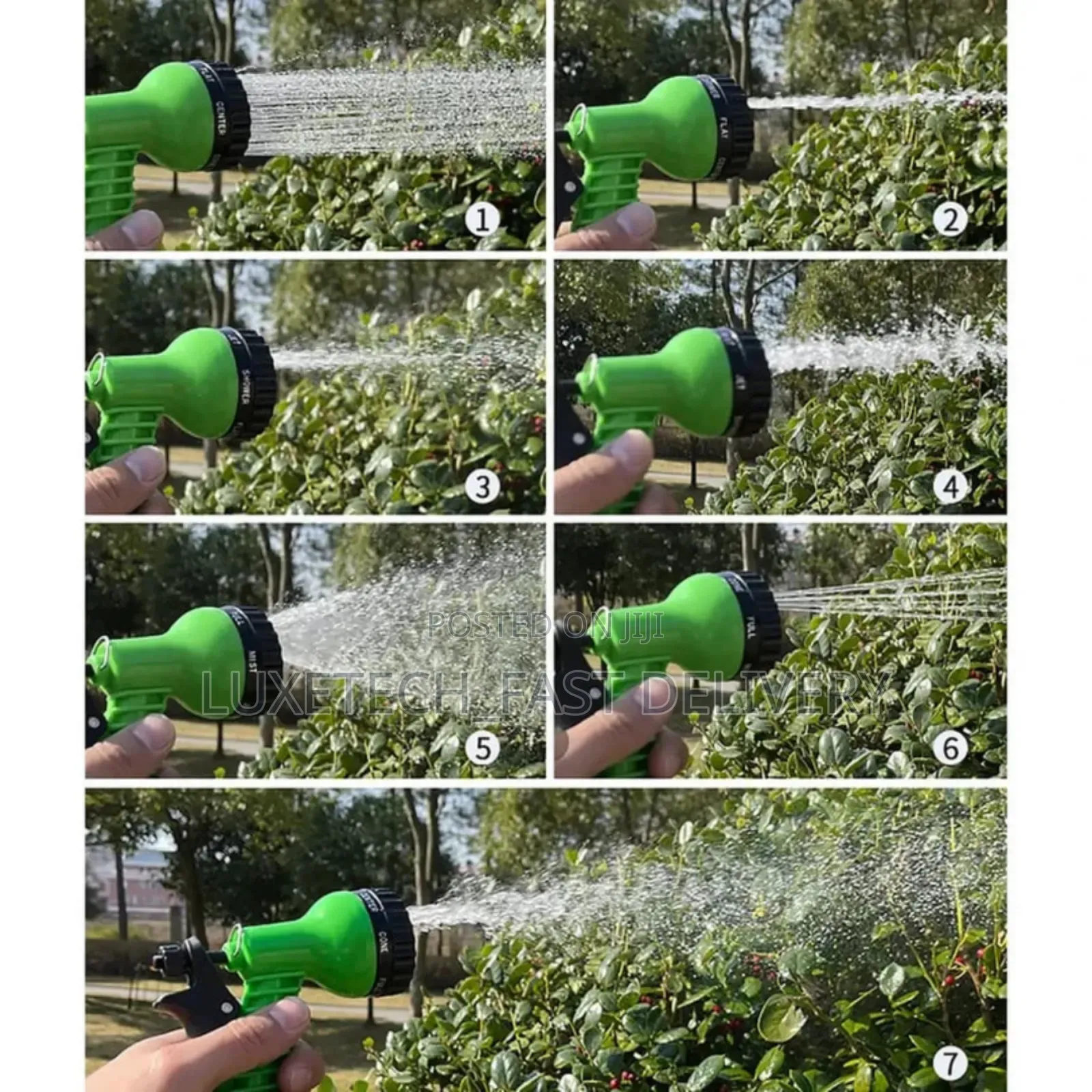 10 Meter Roll Up Garden Hose Reel With 8 Functions Nozzle Spray Gun