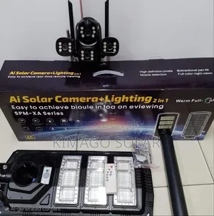 3 Lens Solar Security Camera With Solar Lights 450w Wi-Fi /Simcard
