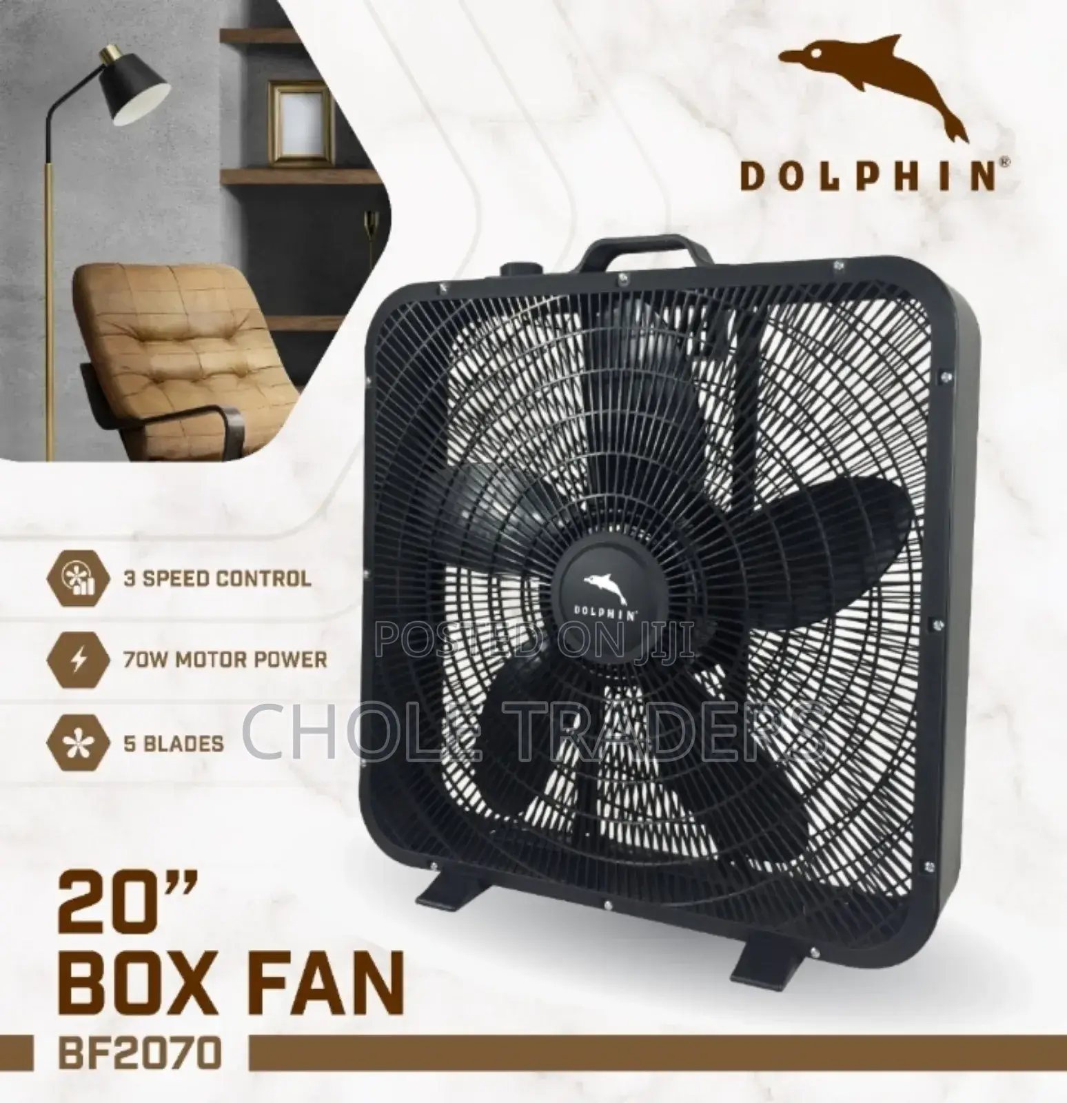 20" Dolphin Box Fan (Bf-2070)