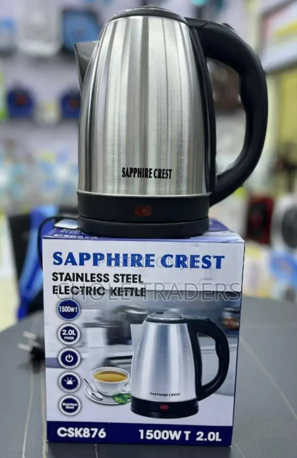 2.0l Sapphire Crest Stainless Steel Electric Kettle
