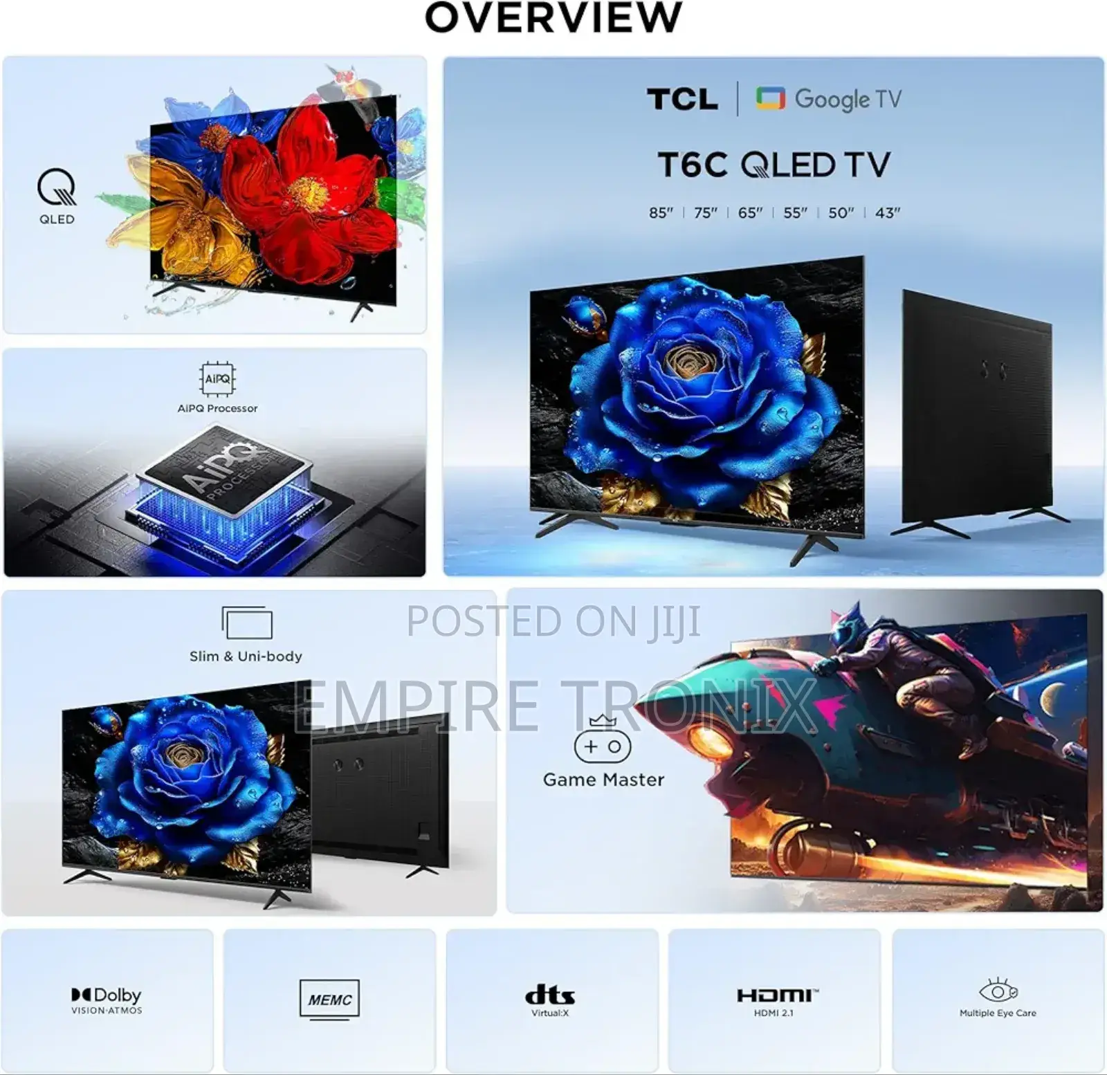 TCL 65t6c 65" Qled Google Tv