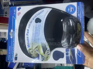 Generic Brand Black Mouse Pad With a Gel Wrist Support.