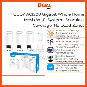 Cudy Ac1200 Gigabit Mesh Wi-Fi System – 3-Pack