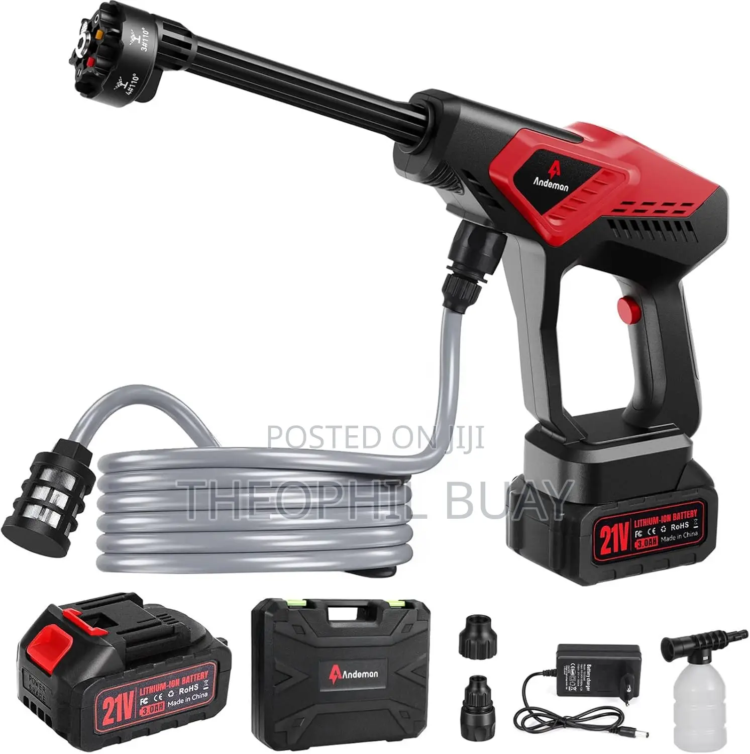 Cordless Pressure Washer Heavy Battery 6-in-1 Multipurpose Cleaner