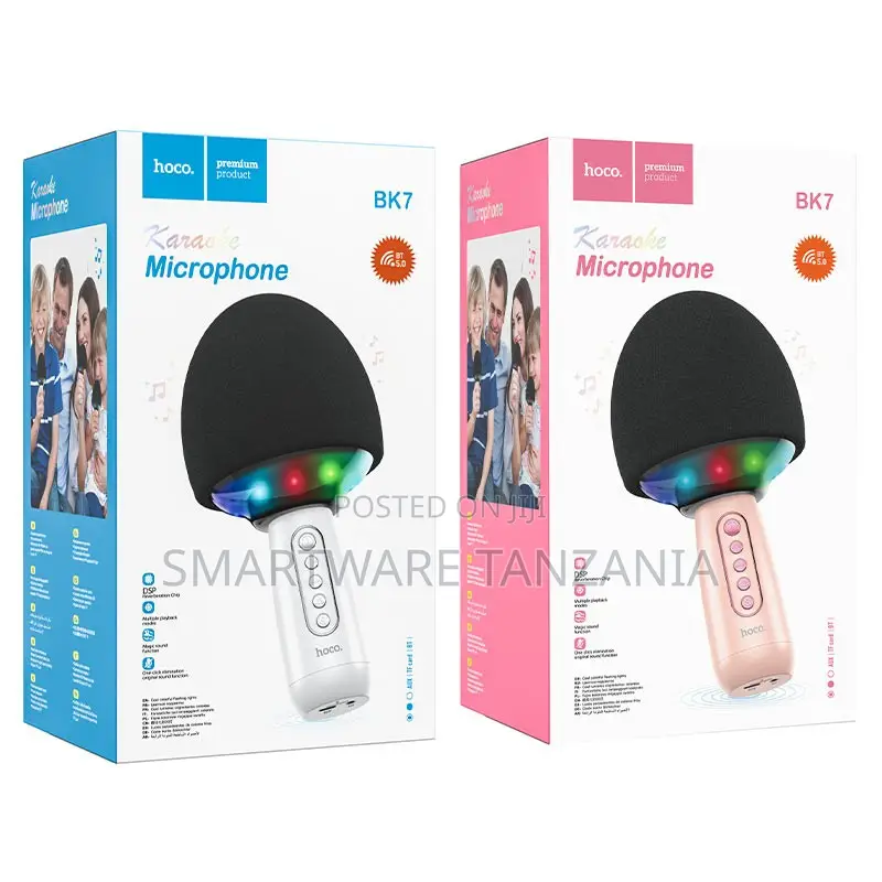 Hoco Bk7 Wireless Karaoke Microphone Bluetooth Speaker RGB Led
