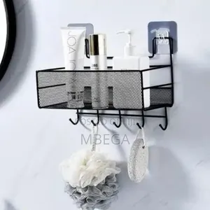Bathroom Shelf Organizer With Hooks*
Colors: Black White