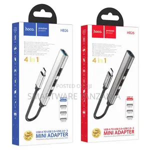 Hoco Hb26 4-in-1 Usb-a Or Type-c To Usb 3.0 2.0 Mini Hub