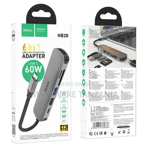 Hoco Hb28 6-in-1 Usb-c Multifunction Adapter 60w Pd Ultra Hd