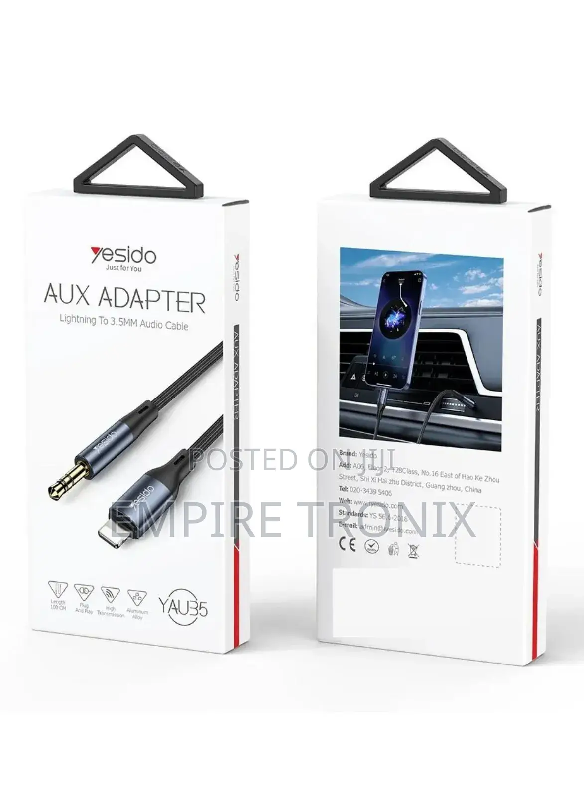 Yesido Yau35 Lightning to 3.5mm Aux Adapter