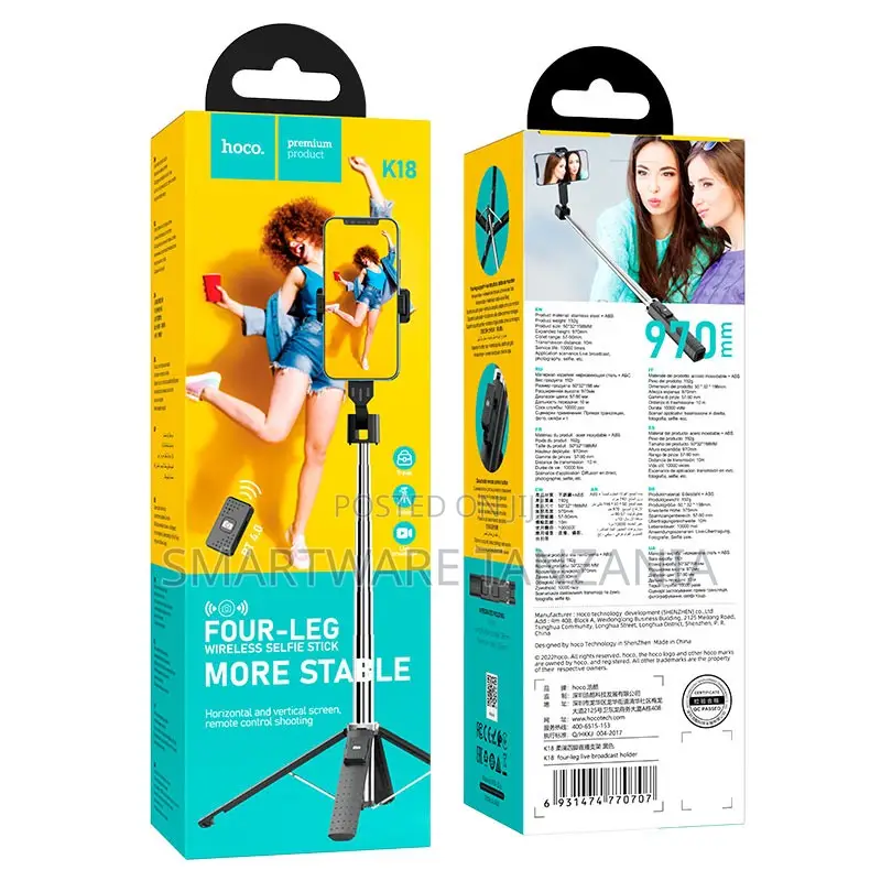 Hoco Four-Leg Wireless Selfie Stick Tripod 90cm More Stable
