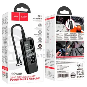 Hoco Zp7 2-in-1 Smart Air Pump Led Display Portable Power Bank