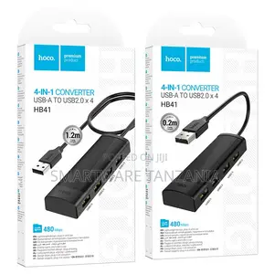 Hoco Hb41 Usb-a to Usb2.0 4-Port Hub 480mbps Converter 1.2m Cable